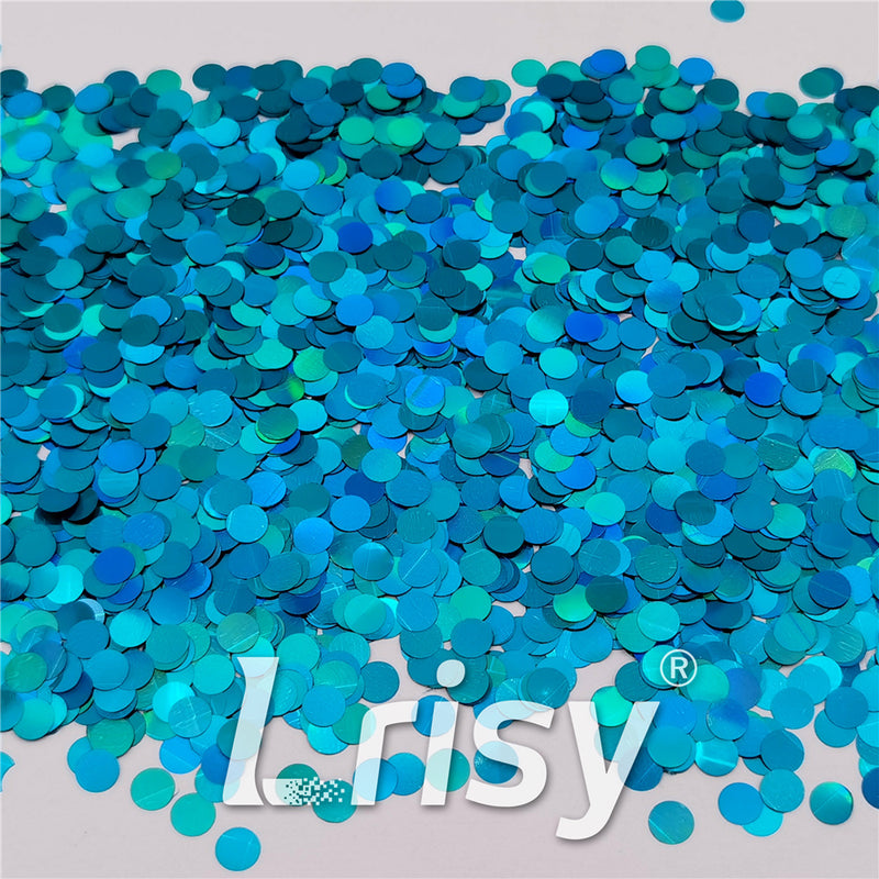 6mm Round Shaped Holographic Sky Blue Glitter LB0700