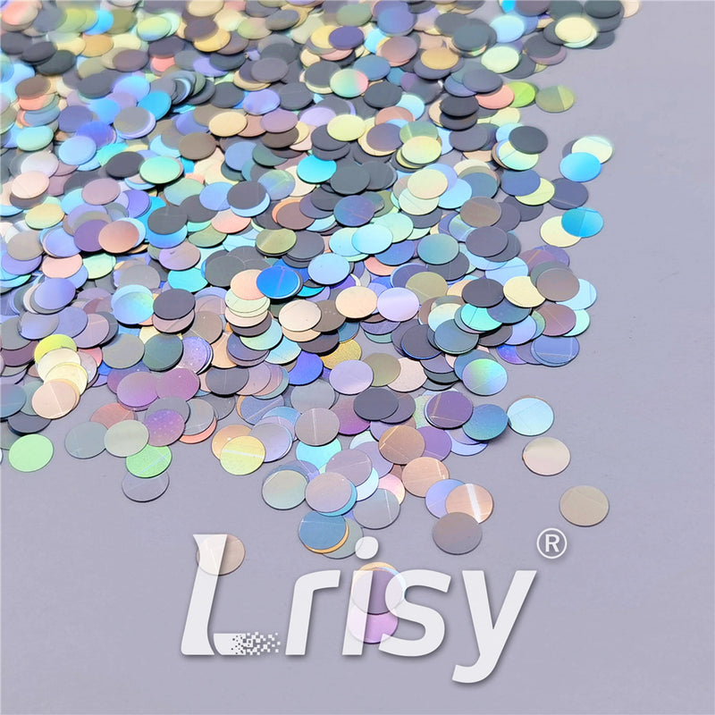 6mm Round Shaped Holographic Silver Glitter LB0100