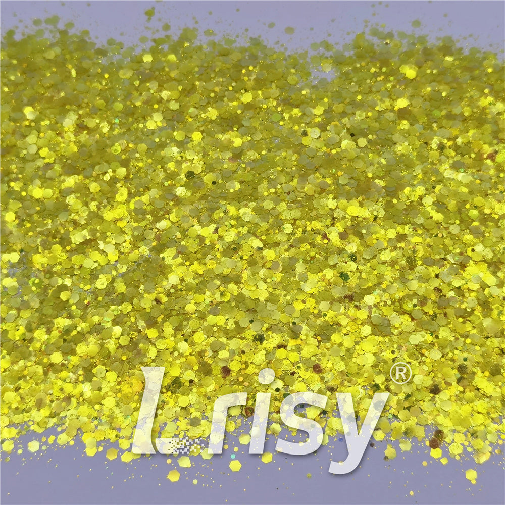 General Mixed High Brightness Iridescent Lemon Yellow Glitter FC332