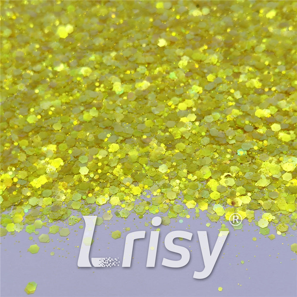 General Mixed High Brightness Iridescent Lemon Yellow Glitter FC332
