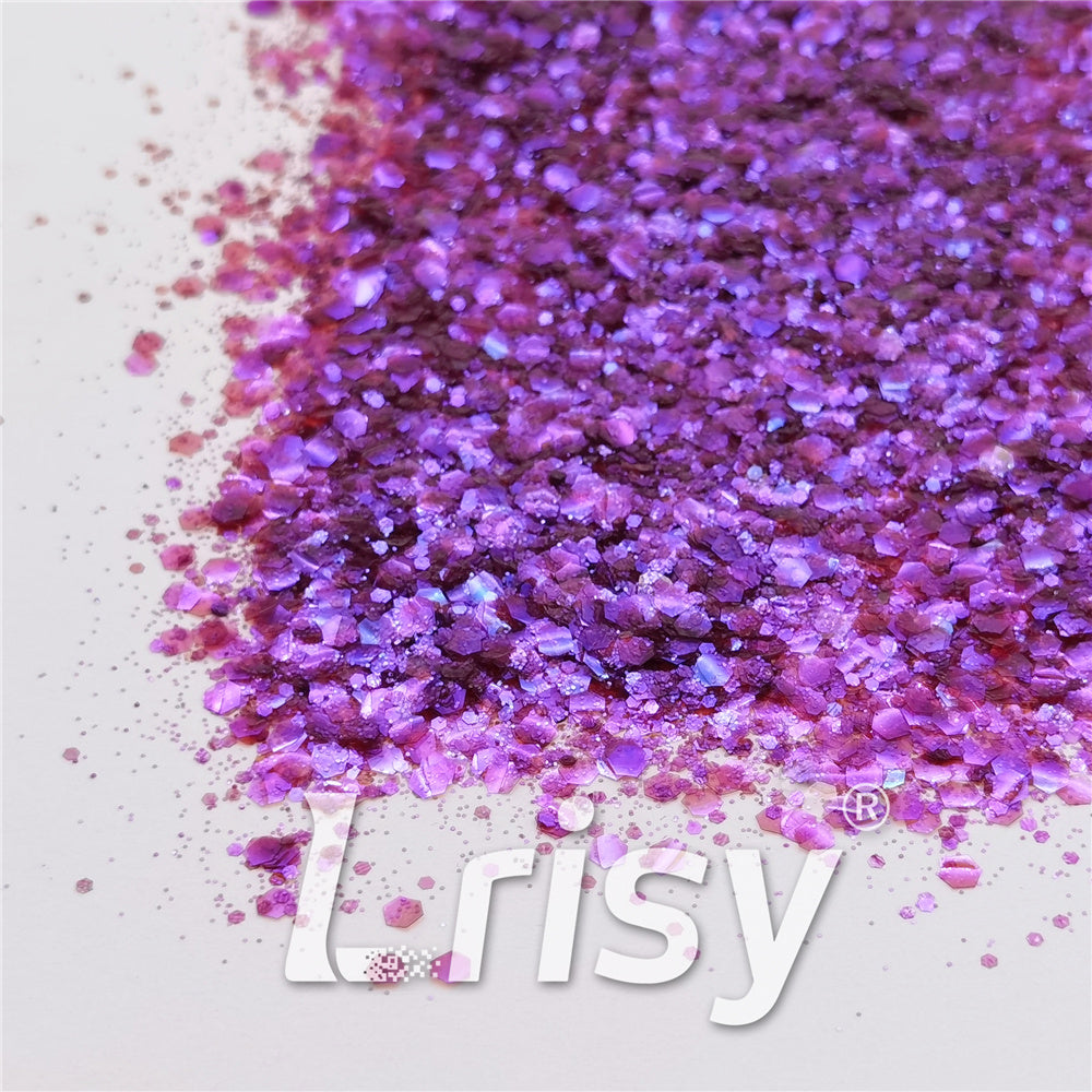 General Mixed High Brightness Iridescent Purple Glitter FC346