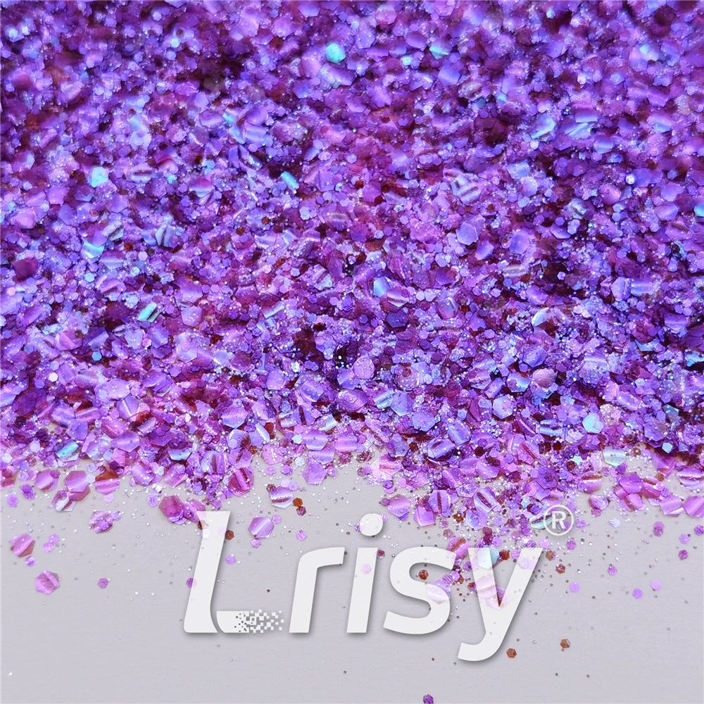 General Mixed High Brightness Iridescent Purple Glitter FC346