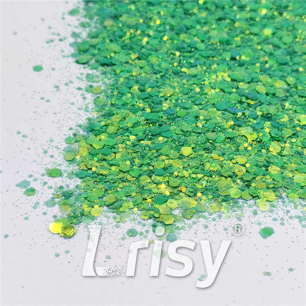 General Mixed High Brightness Iridescent Green Glitter FC333