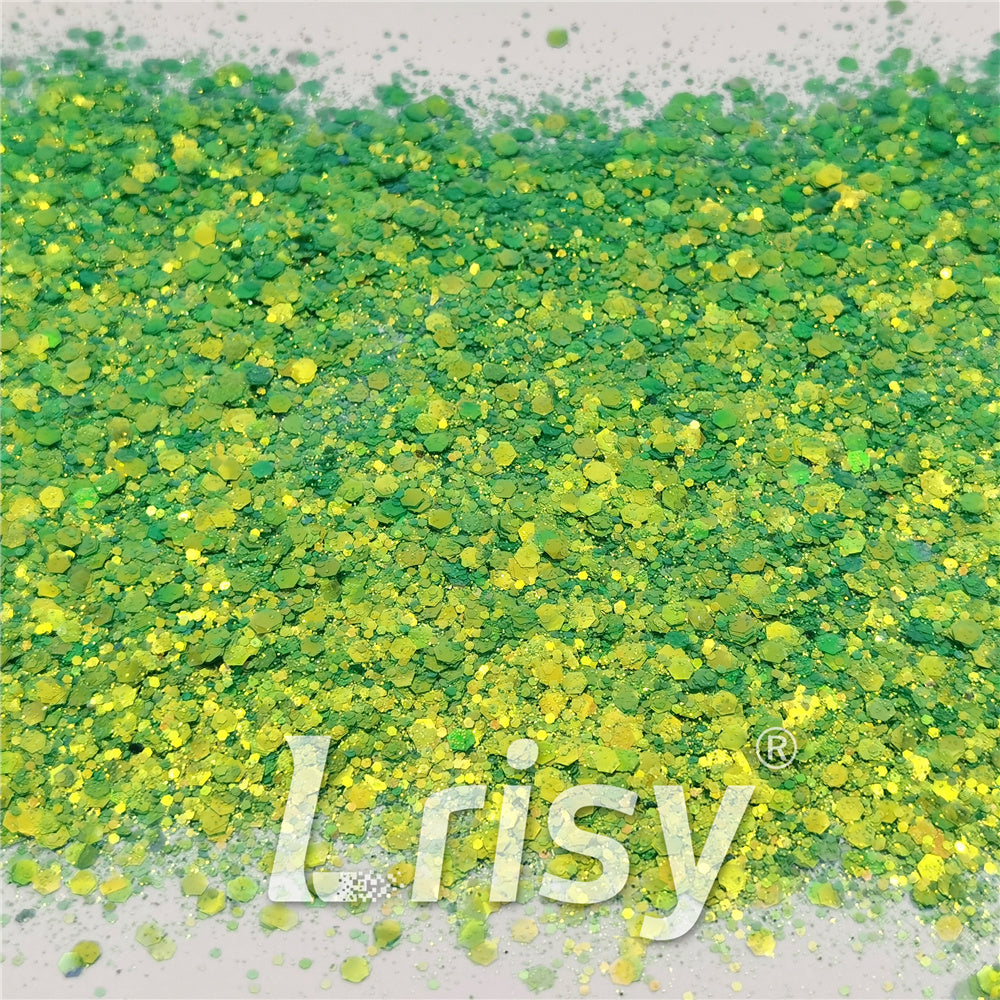 General Mixed High Brightness Iridescent Green Glitter FC333