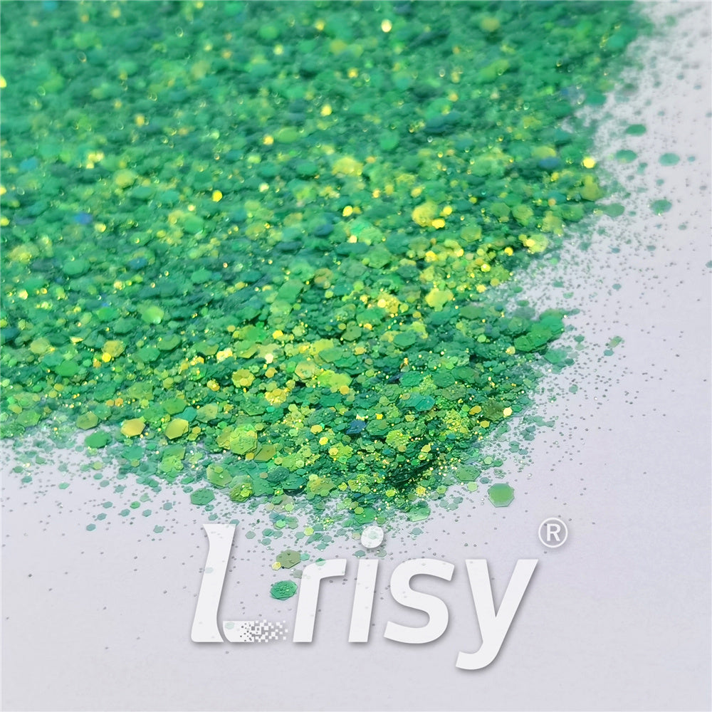 General Mixed High Brightness Iridescent Green Glitter FC333
