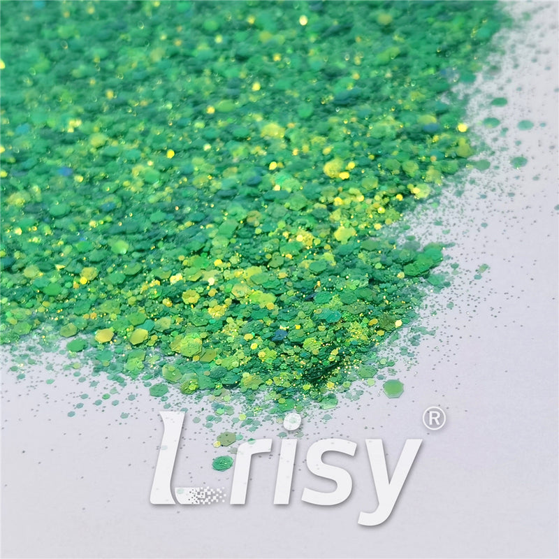 General Mixed High Brightness Iridescent Green Glitter FC333