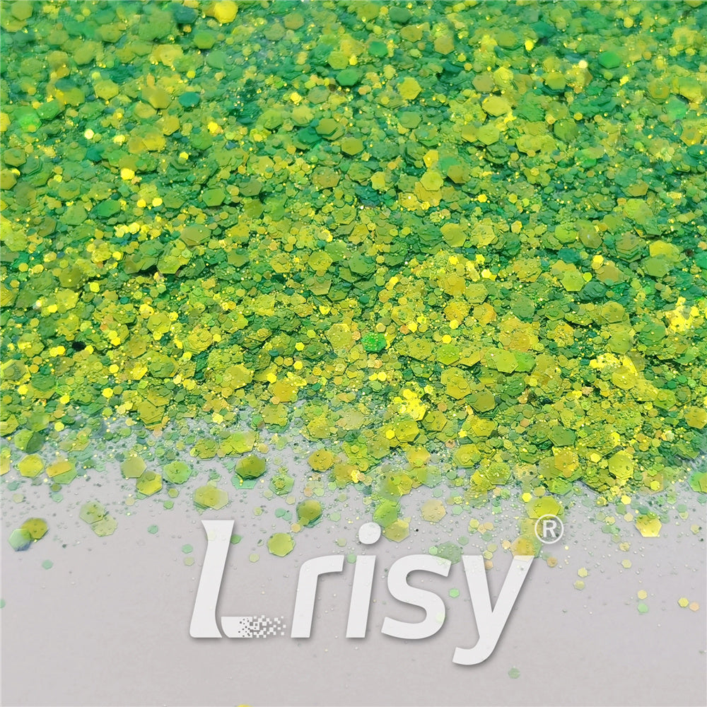 General Mixed High Brightness Iridescent Green Glitter FC333