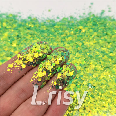 General Mixed High Brightness Iridescent Green Glitter FC333