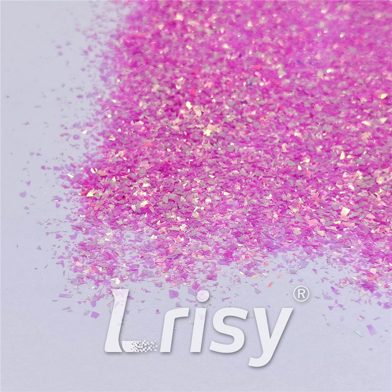 Fluorescent Rose Pink High Brightness Iridescent Cellophane Glitter Shards (Flakes) FC339A 2x2