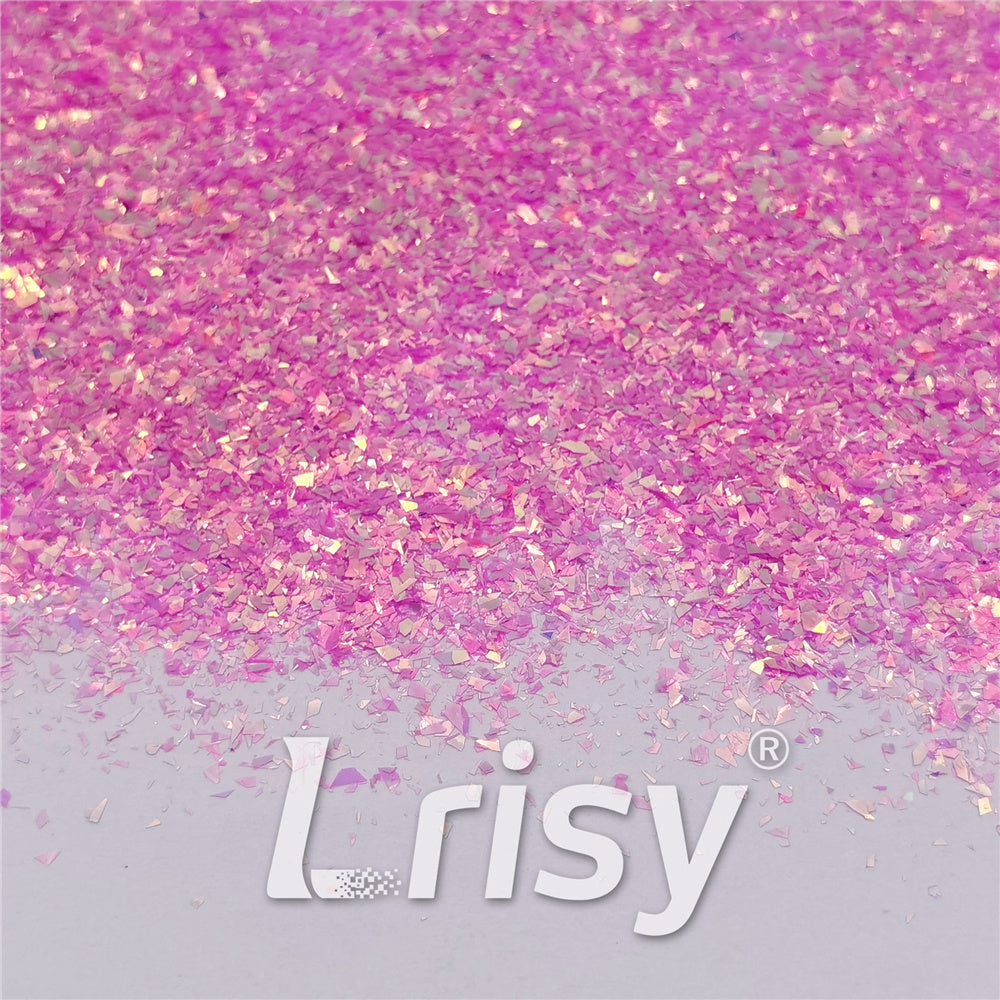 Fluorescent Rose Pink High Brightness Iridescent Cellophane Glitter Shards (Flakes) FC339A 2x2