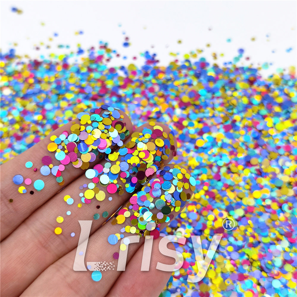 1/2/3MM Round Shaped Custom Mixed Glitter MIXR-09