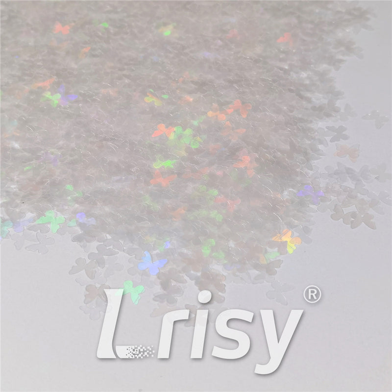 5mm Butterfly Shaped Rainbow Translucent Holographic Glitter LB01100