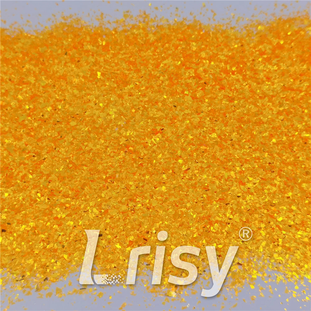 Fluorescent Orange High Brightness Iridescent Cellophane Glitter Shards (Flakes) FC335 2x2