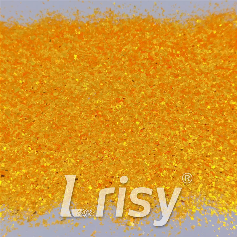 Fluorescent Orange High Brightness Iridescent Cellophane Glitter Shards (Flakes) FC335 2x2