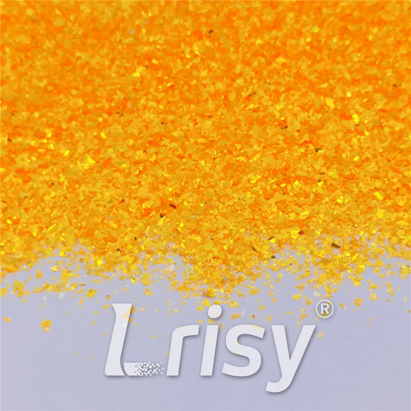 Fluorescent Orange High Brightness Iridescent Cellophane Glitter Shards (Flakes) FC335 2x2