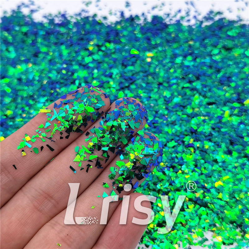 Iridescent Phantom Green Color Shift Glitter Flakes C-BSL7888 2X2