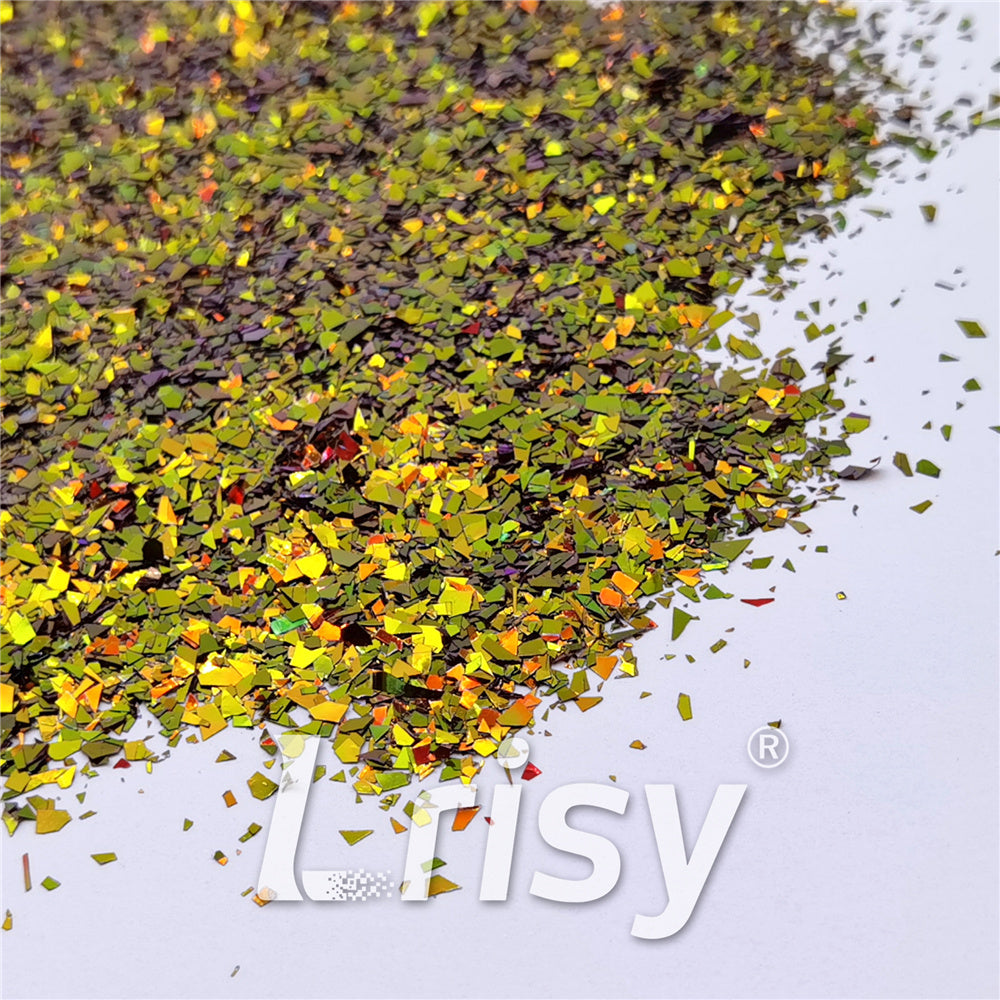 Iridescent Phantom Color Shift Golden Glitter Flakes C-BSL7122 2X2