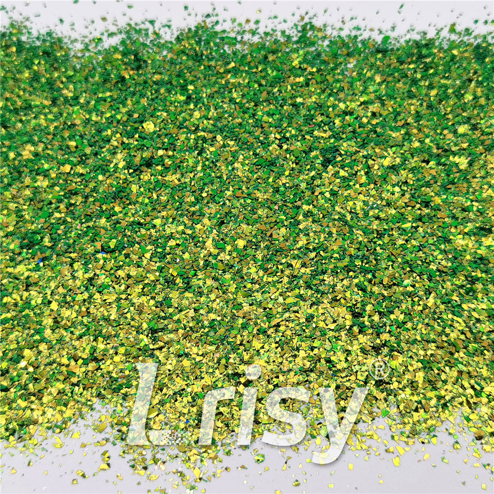 Iridescent Phantom Golden Green Color Shift Glitter Flakes C-BSL7130 2X2