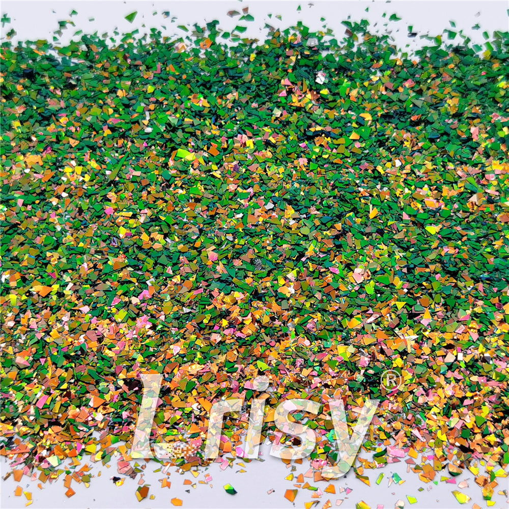 Iridescent Phantom Green Color Shift Glitter Flakes C-BSL7150 2X2
