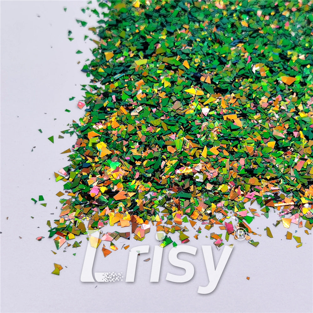 Iridescent Phantom Green Color Shift Glitter Flakes C-BSL7150 2X2