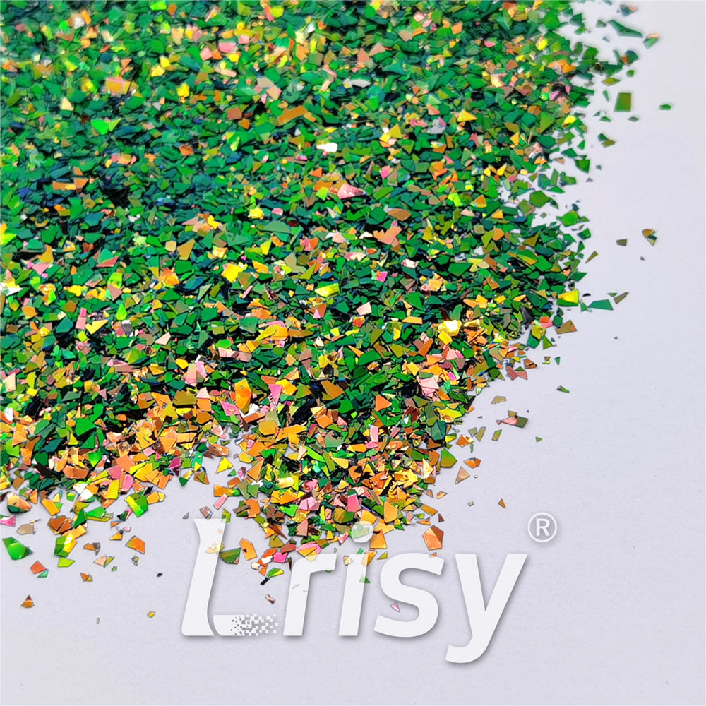 Iridescent Phantom Green Color Shift Glitter Flakes C-BSL7150 2X2
