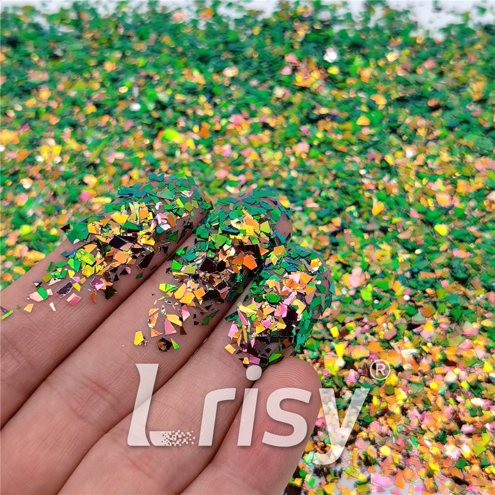 Iridescent Phantom Green Color Shift Glitter Flakes C-BSL7150 2X2