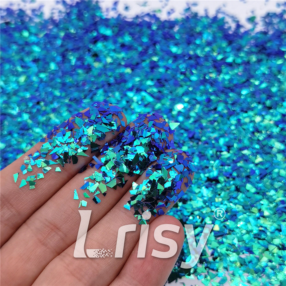 Iridescent Phantom Lake Blue Color Shift Glitter Flakes C-BSL7850 2X2