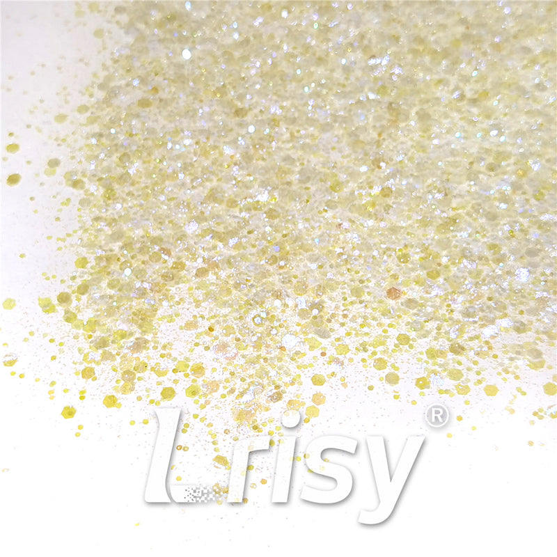 General Mixed High Brightness Iridescent Light Lemon Yellow Glitter FC324