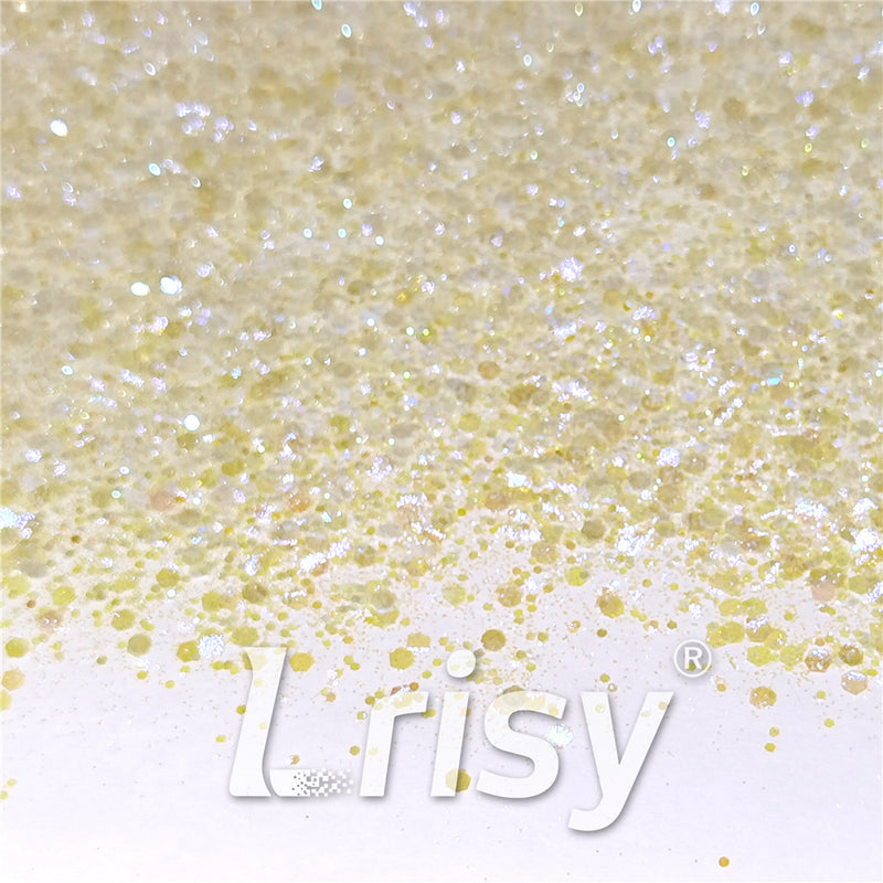 General Mixed High Brightness Iridescent Light Lemon Yellow Glitter FC324