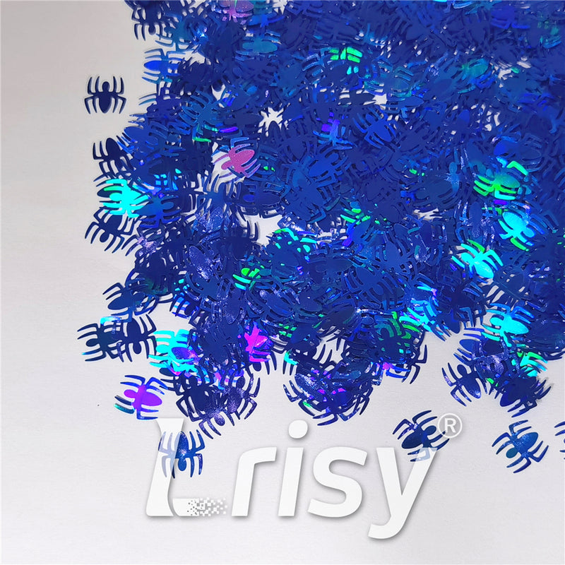 10mm Halloween Spider Holographic Blue Shaped Glitter LB0705