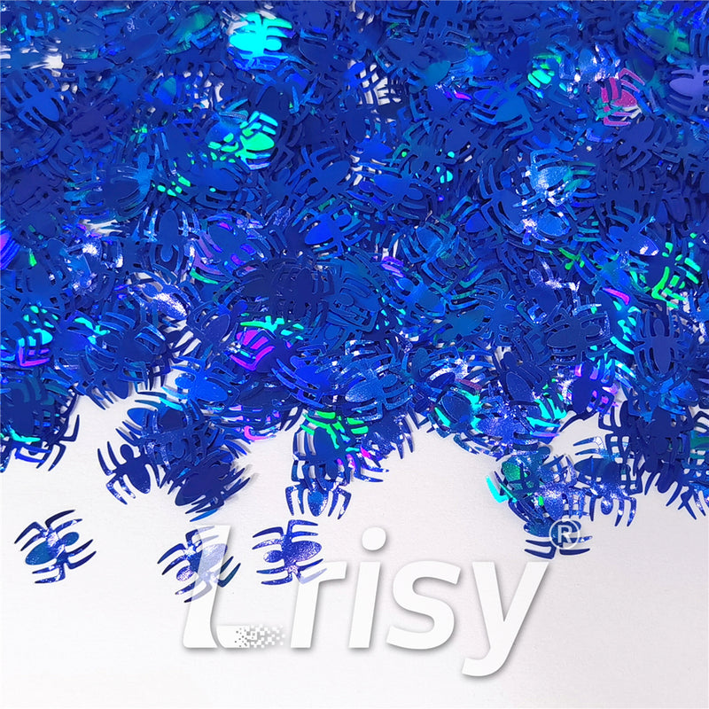 10mm Halloween Spider Holographic Blue Shaped Glitter LB0705