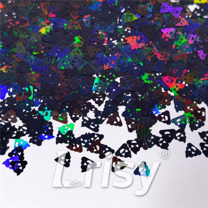 8mm Unnko Holographic Black Shaped Glitter LB01000