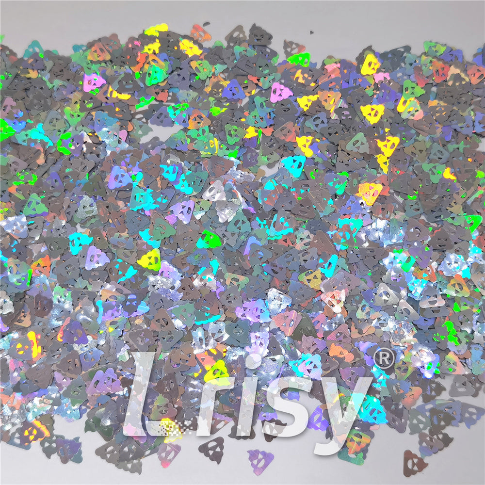 8mm Unnko Holographic Silver Shaped Glitter LB0100