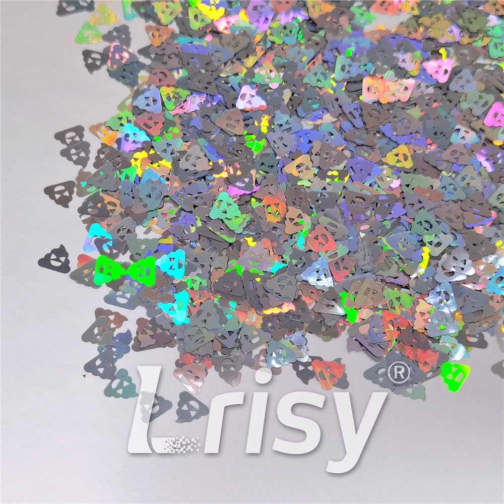 8mm Unnko Holographic Silver Shaped Glitter LB0100