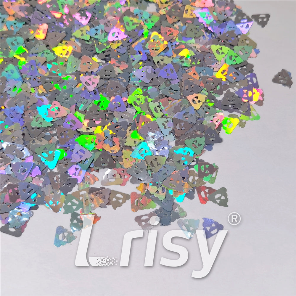 8mm Unnko Holographic Silver Shaped Glitter LB0100