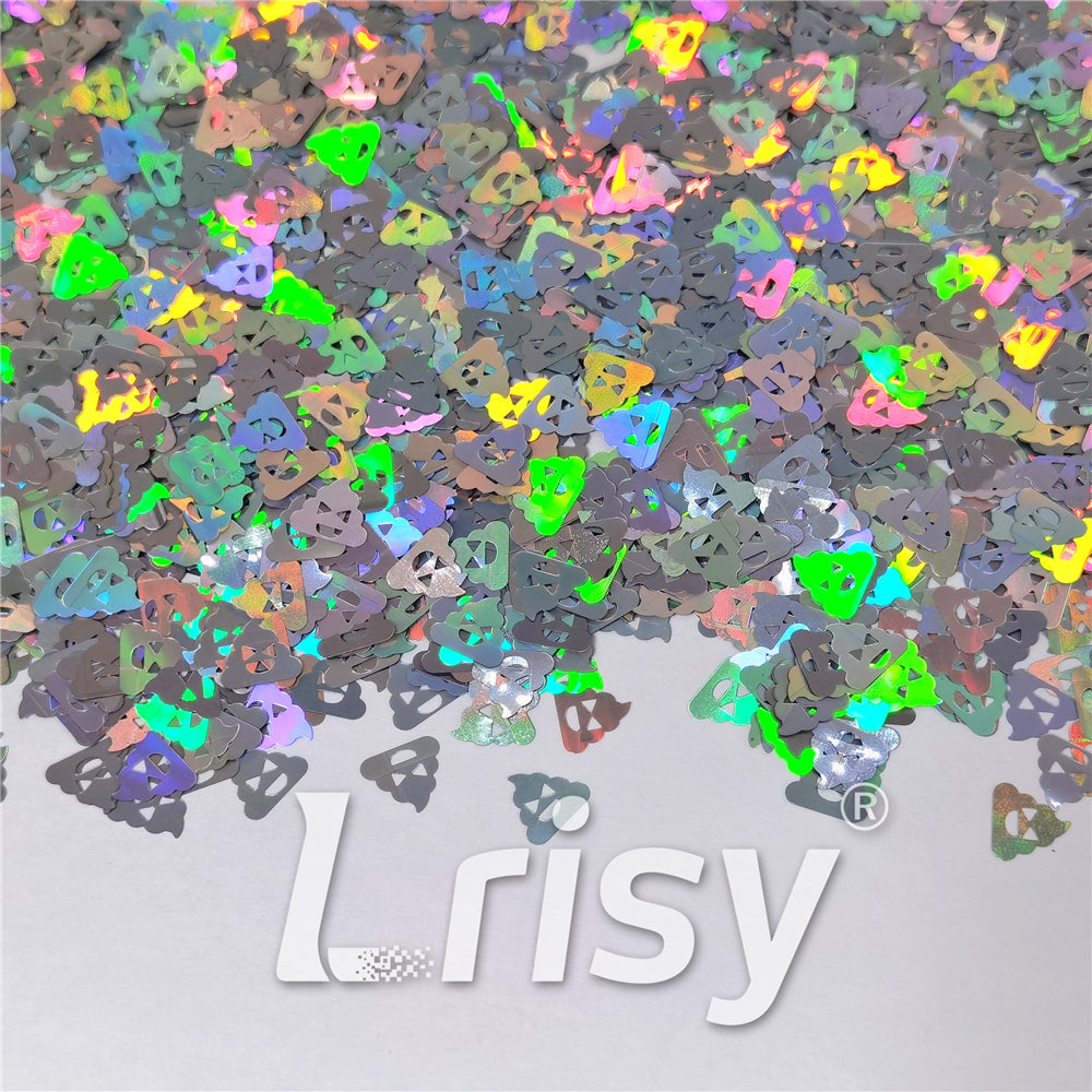8mm Unnko Holographic Silver Shaped Glitter LB0100