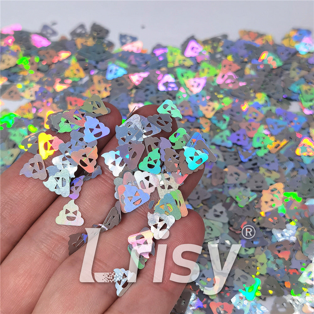 8mm Unnko Holographic Silver Shaped Glitter LB0100