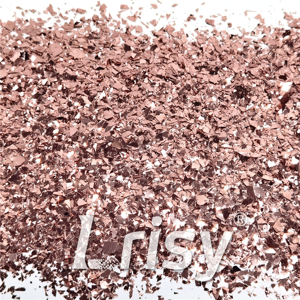 Rose Gold Pure Color Cellophane Glitter Flakes Shards B0230 4x4