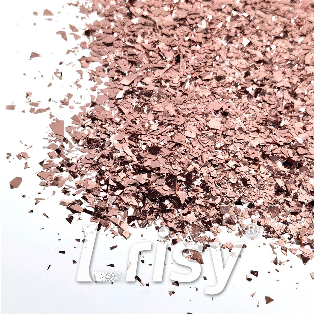 Rose Gold Pure Color Cellophane Glitter Flakes Shards B0230 4x4