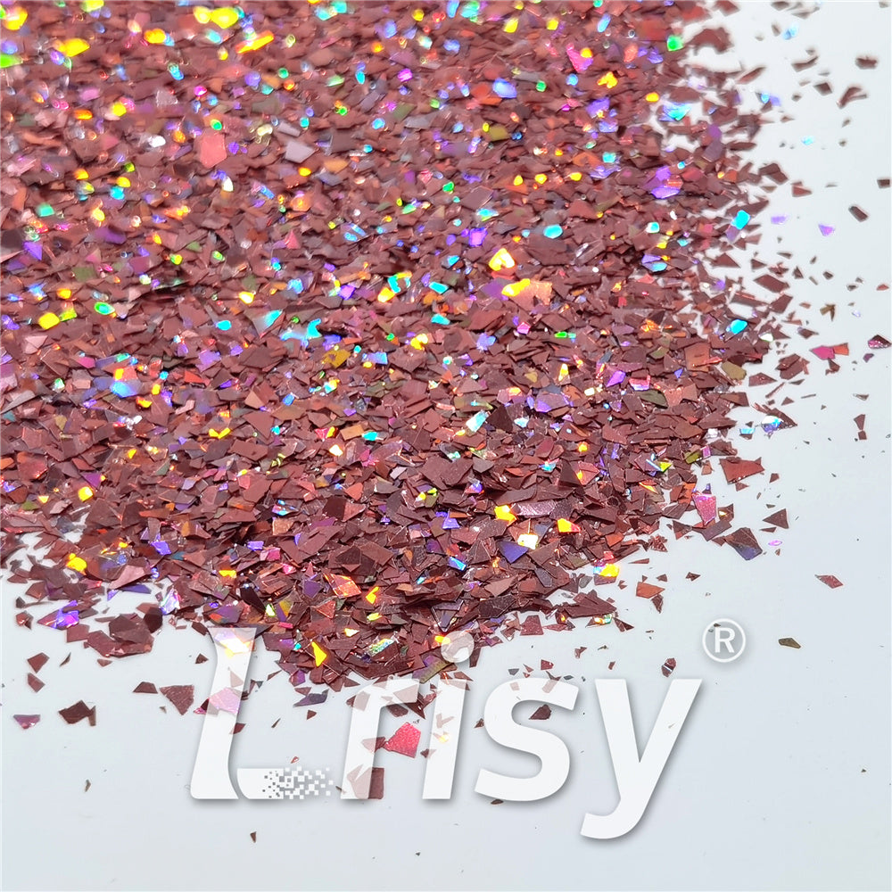 Holographic Hazy Pink Cellophane Glitter Flakes Holo Shards LB0911 4x4