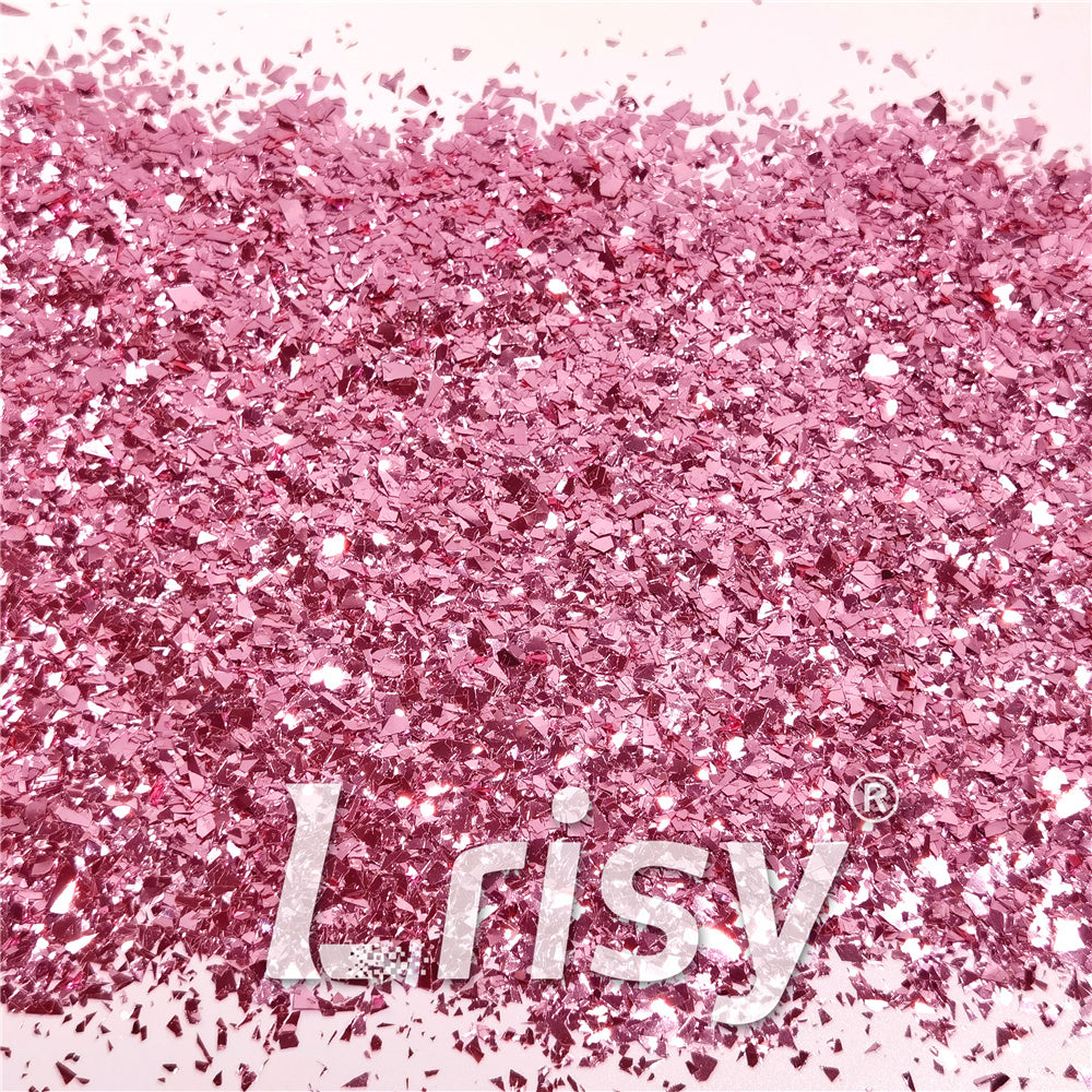 Tender Pink Pure Color Cellophane Glitter Flakes Shards B0920 4x4