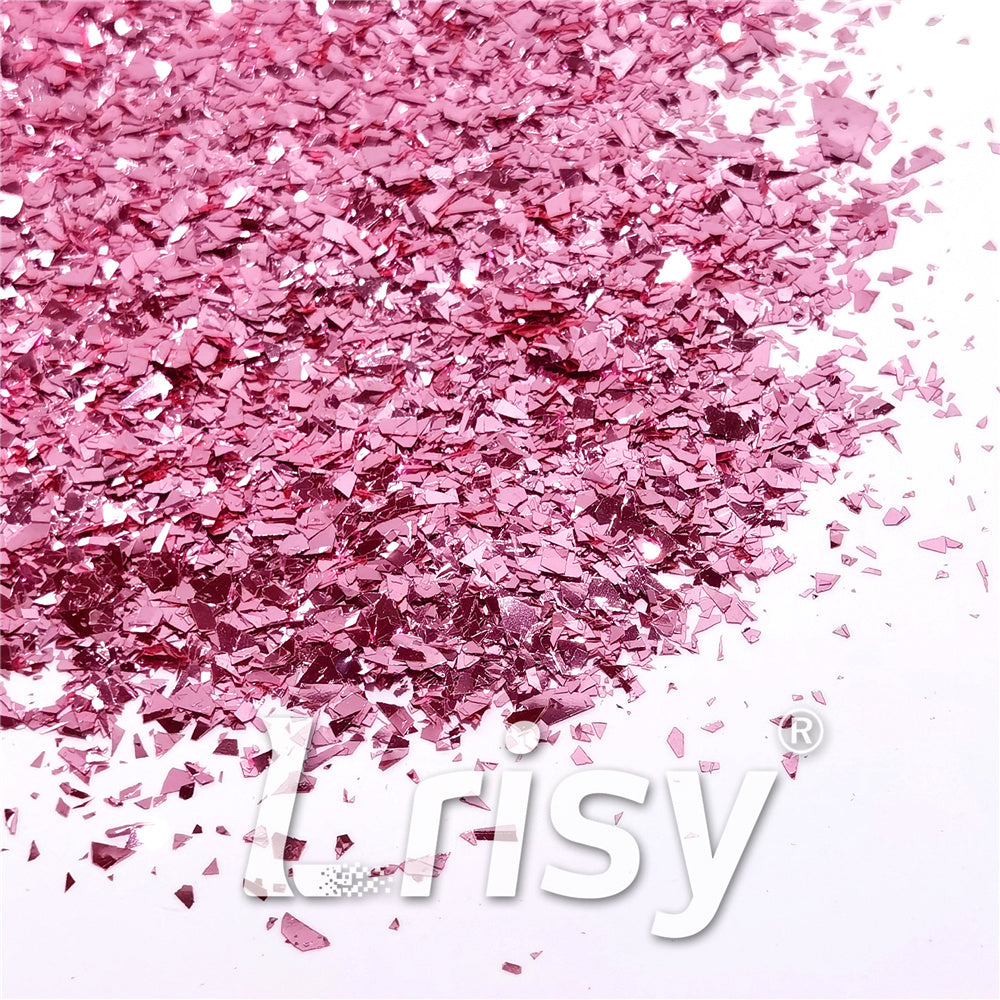 Tender Pink Pure Color Cellophane Glitter Flakes Shards B0920 4x4