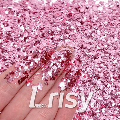 Tender Pink Pure Color Cellophane Glitter Flakes Shards B0920 4x4