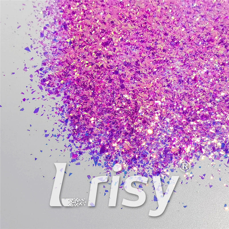 Fluorescent Rose Pink High Brightness Iridescent Cellophane Glitter Shards (Flakes) FC339A 4x4