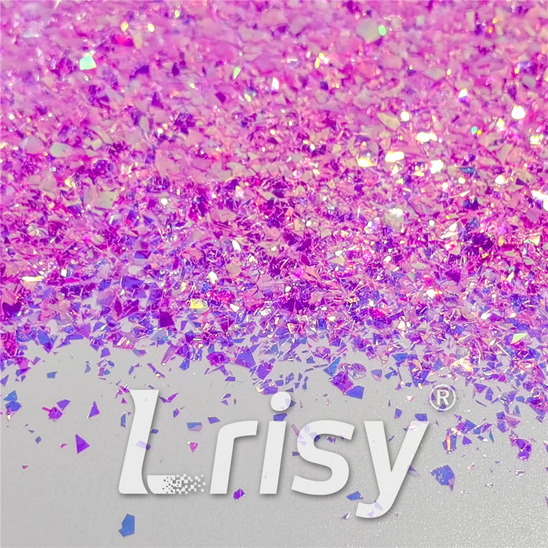 Fluorescent Rose Pink High Brightness Iridescent Cellophane Glitter Shards (Flakes) FC339A 4x4
