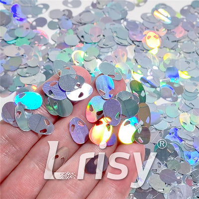 12mm Alien ET Holographic Silver Shaped Glitter LB0100