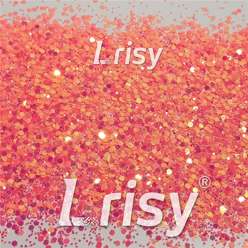 Fluorescent Red To Orange In The Dark Iridescent Red Noctilucent Glitter YG336