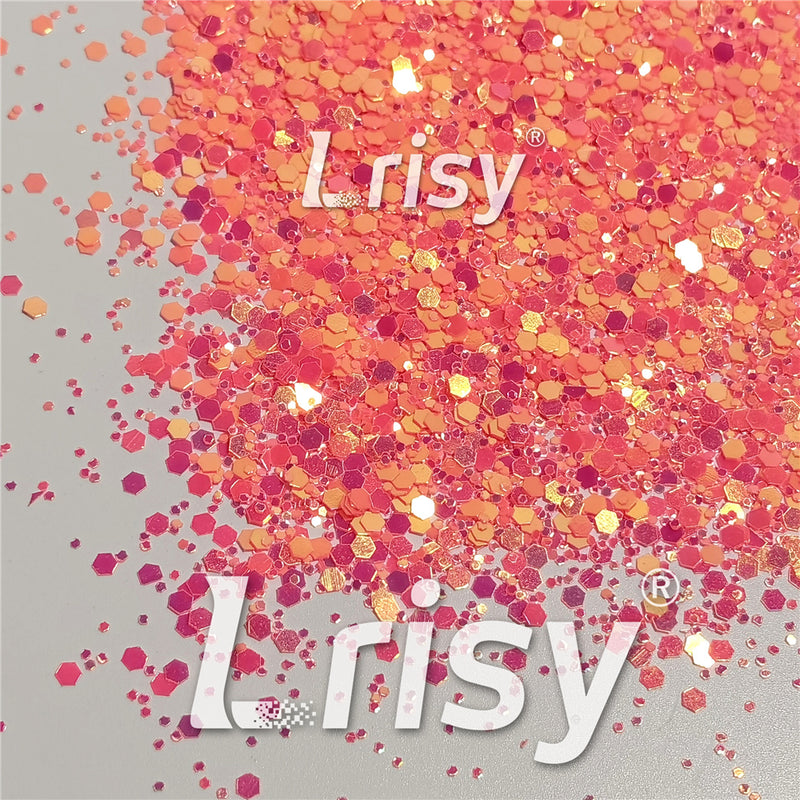 Fluorescent Red To Orange In The Dark Iridescent Red Noctilucent Glitter YG336