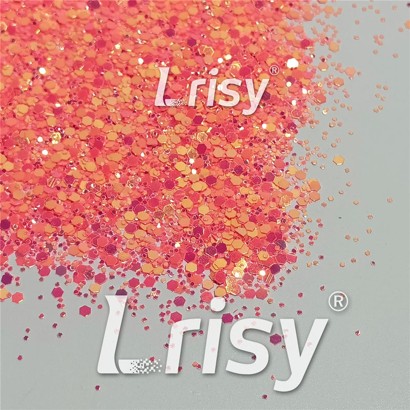 Fluorescent Red To Orange In The Dark Iridescent Red Noctilucent Glitter YG336