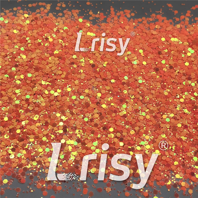 Fluorescent Red To Orange In The Dark Iridescent Red Noctilucent Glitter YG336